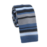 Blue Gray Striped Necktie