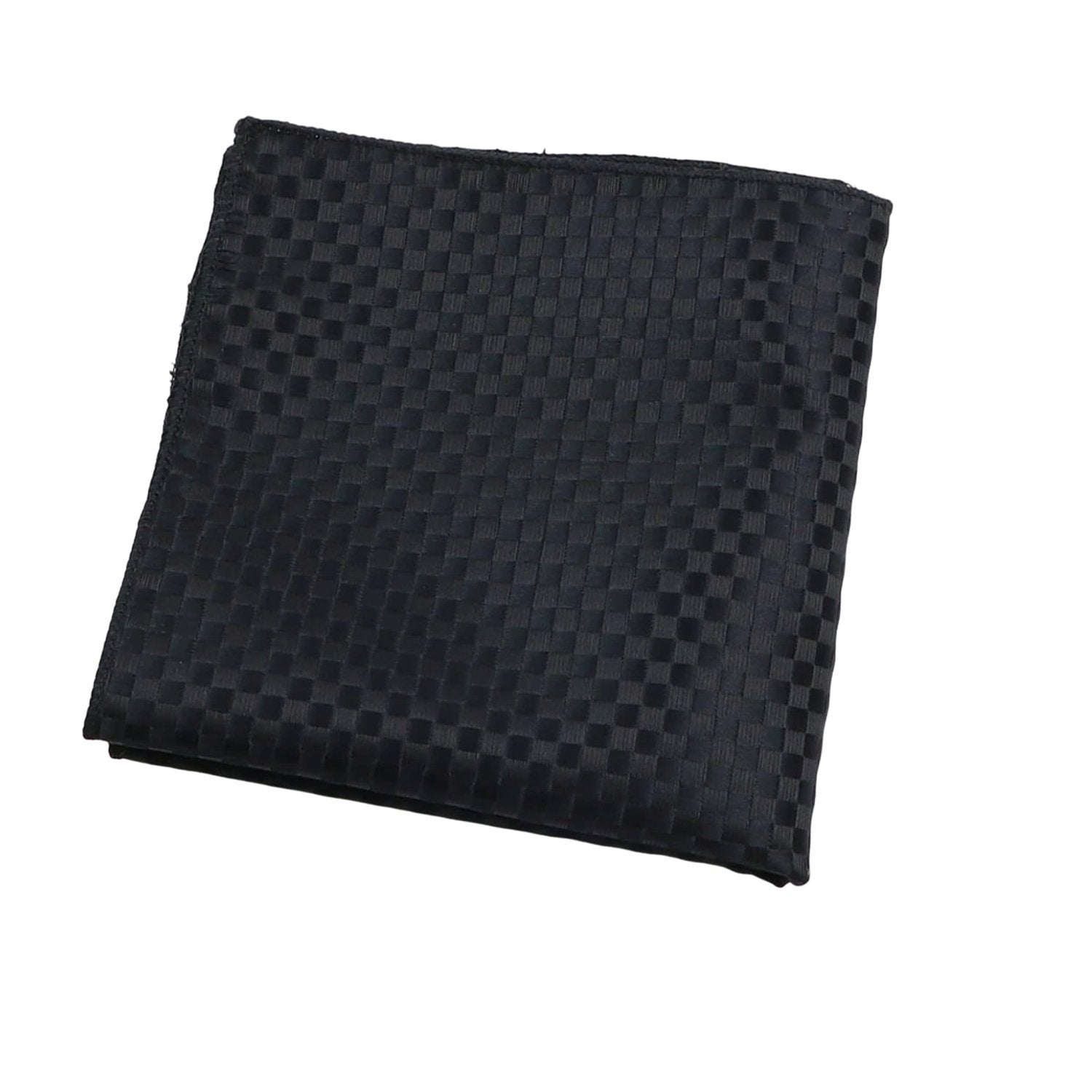 Black With Black Checkered Pocket Square