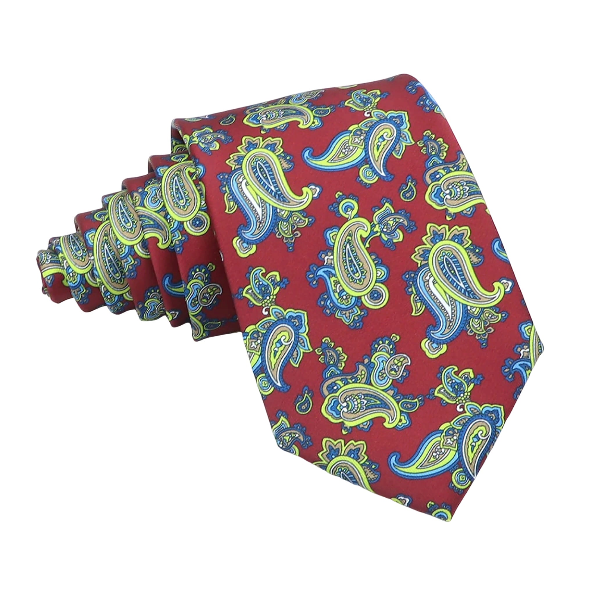 Red Green Paisley Necktie