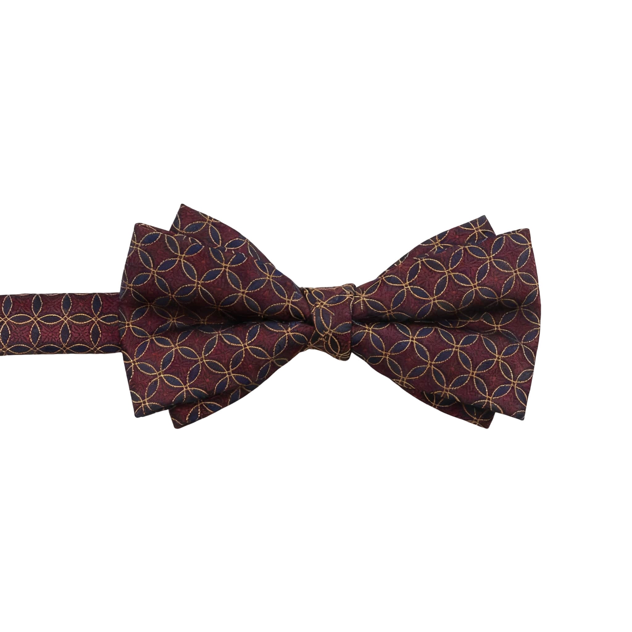Burgundy Yellow Geometric Bowtie
