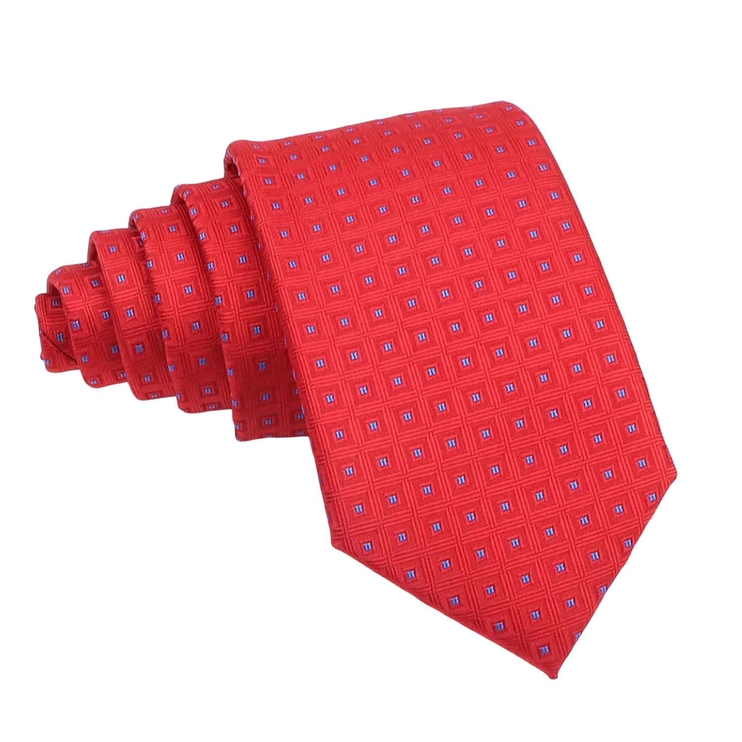 Red With Blue Square Necktie