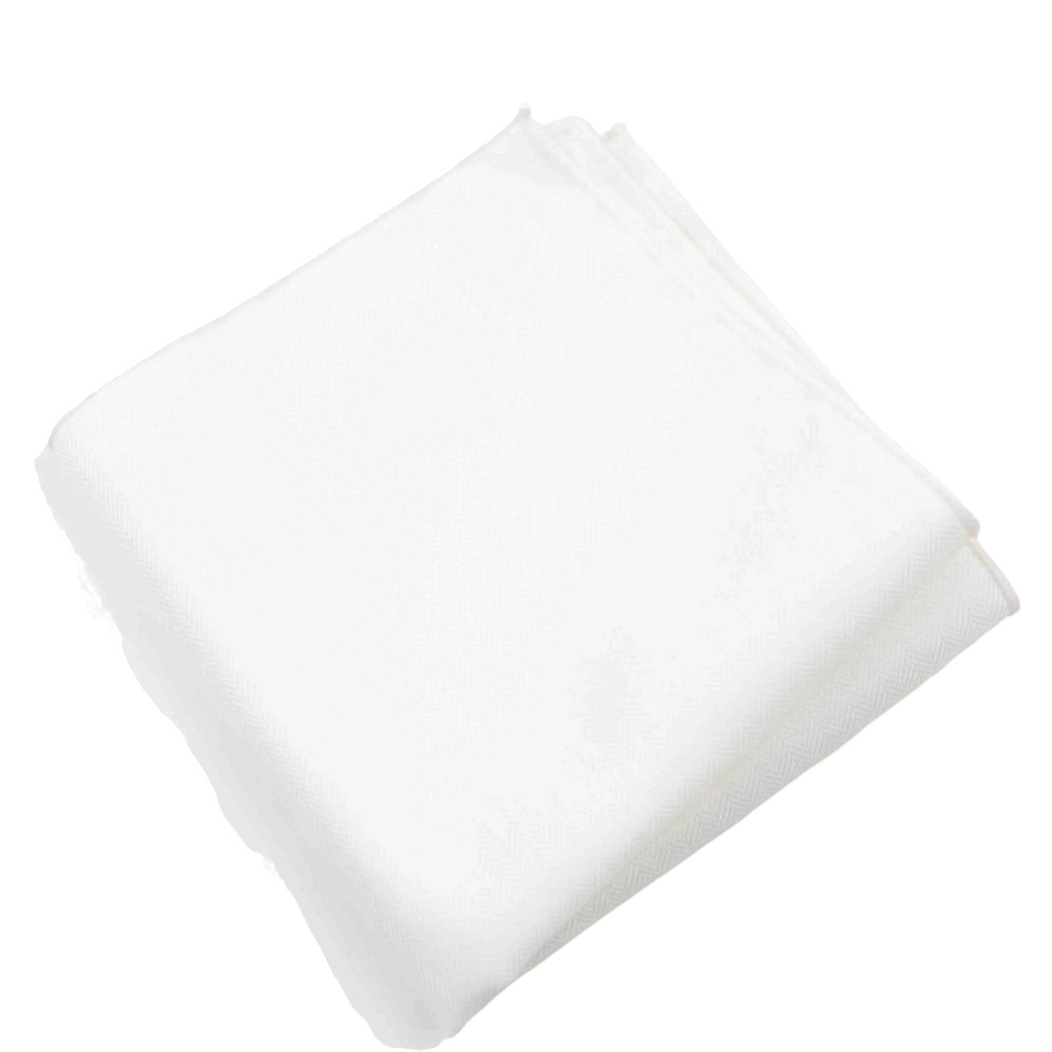 White Herringbone Pocket Square