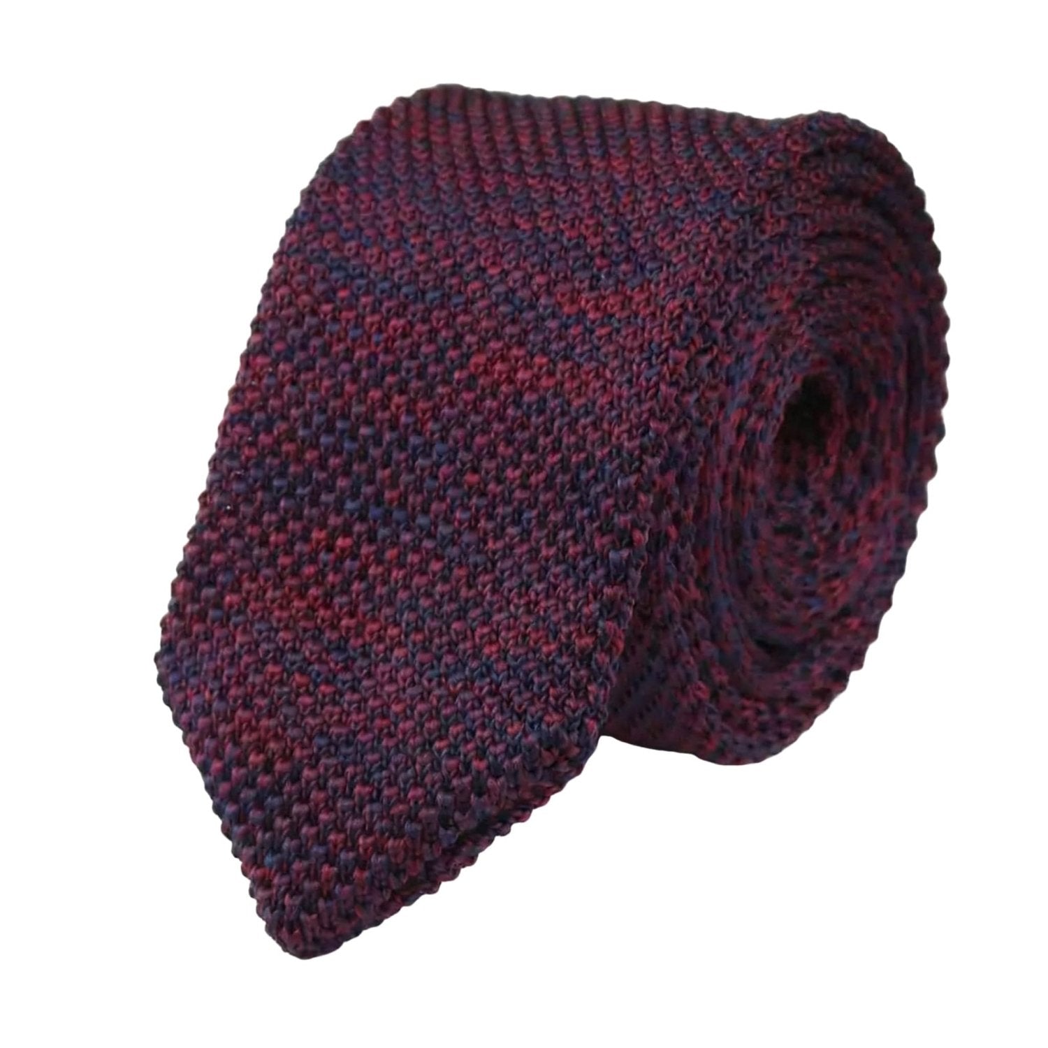 Red with Blue Blended Knitted Necktie