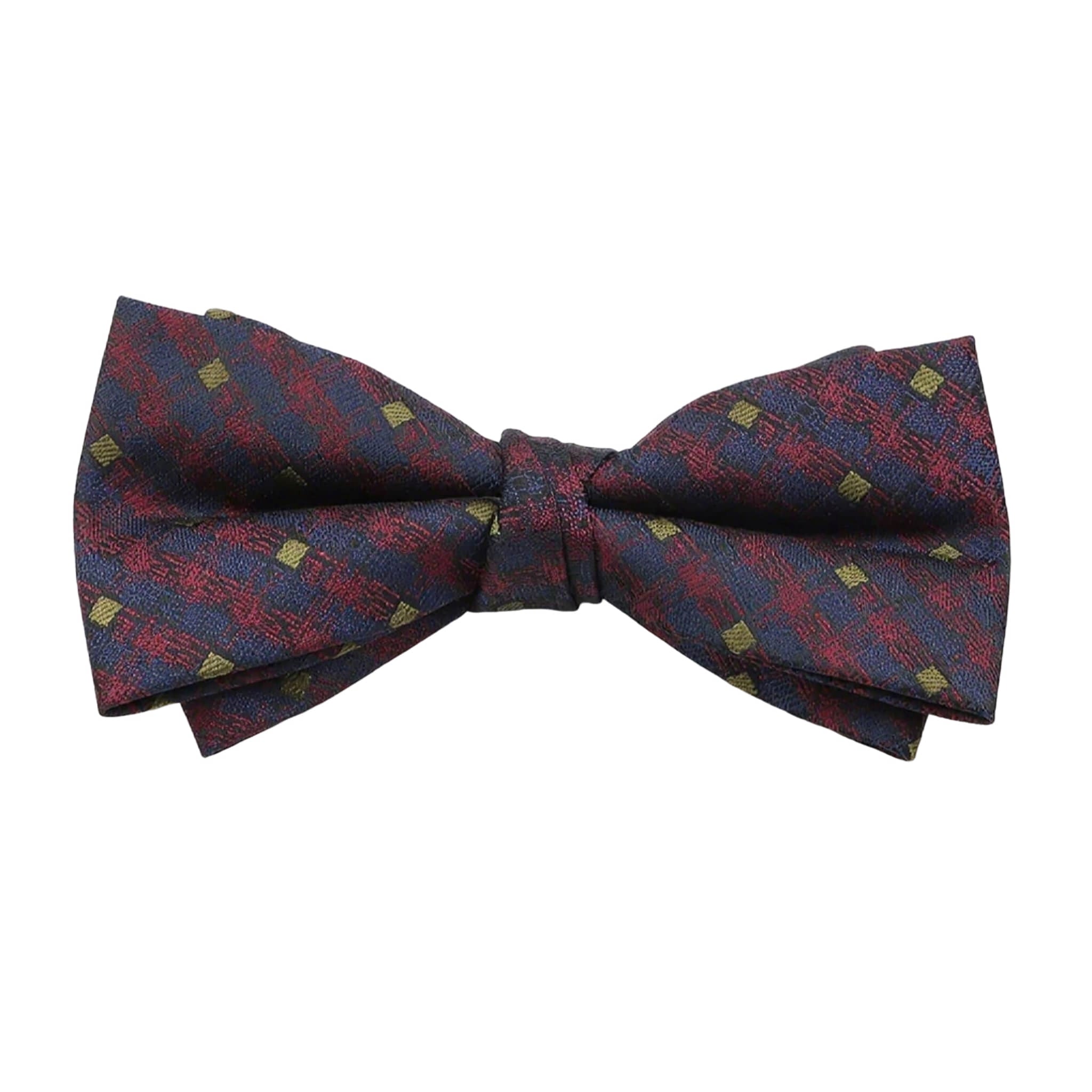 Red Olive Plaid Bowtie