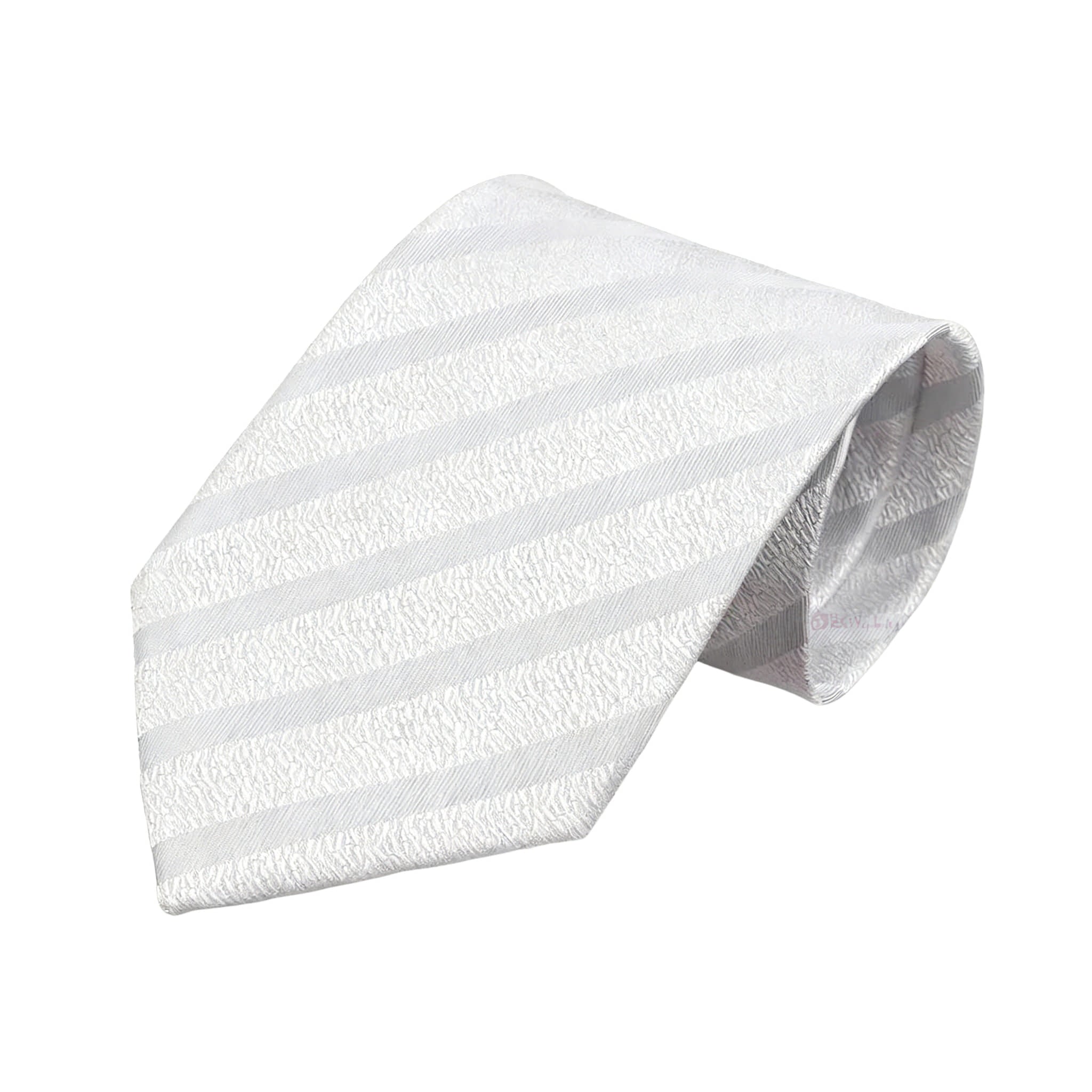 Gray White Striped Necktie