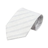 Gray White Striped Necktie