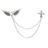 Silver White Heart Lapel Pin