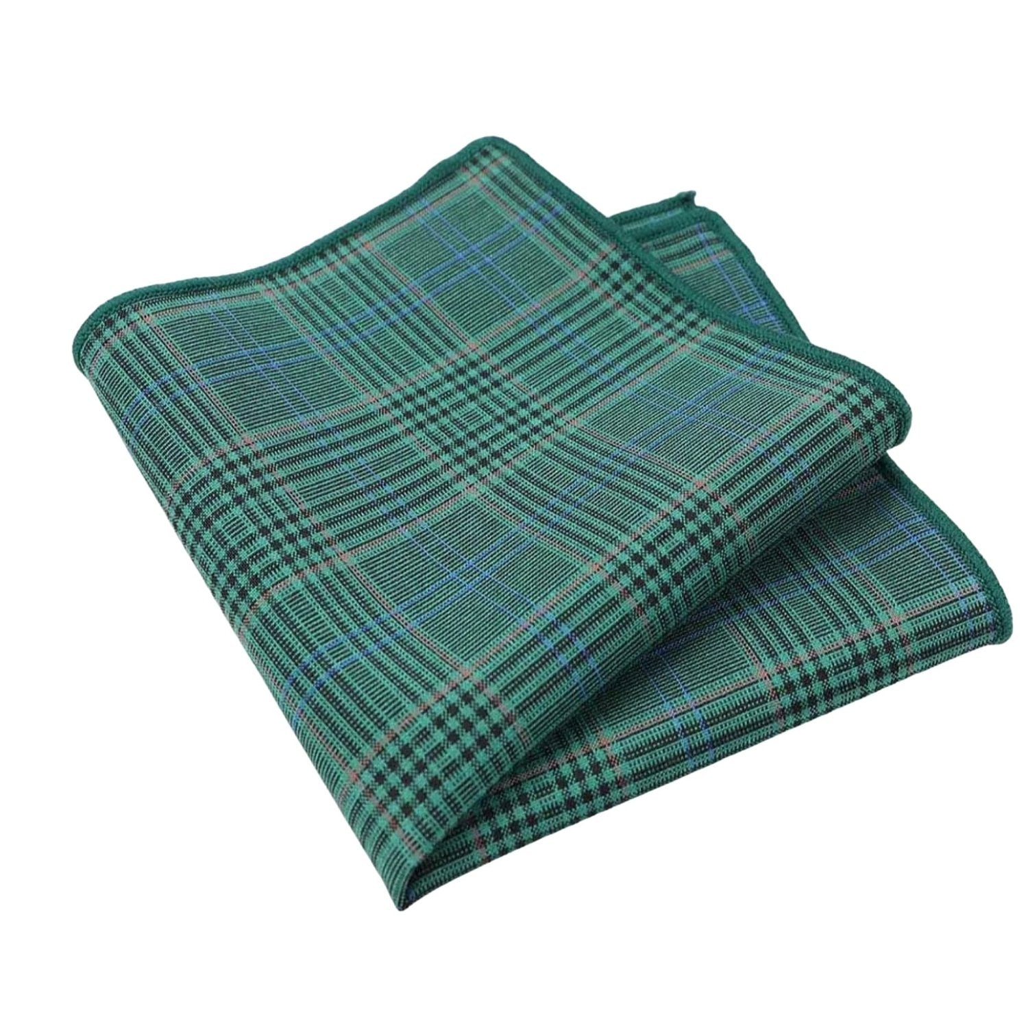 Green With Blue Plaid Pocket Square