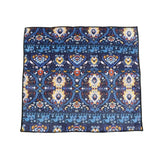 Navy Blue Yellow Pattern Pocket Square