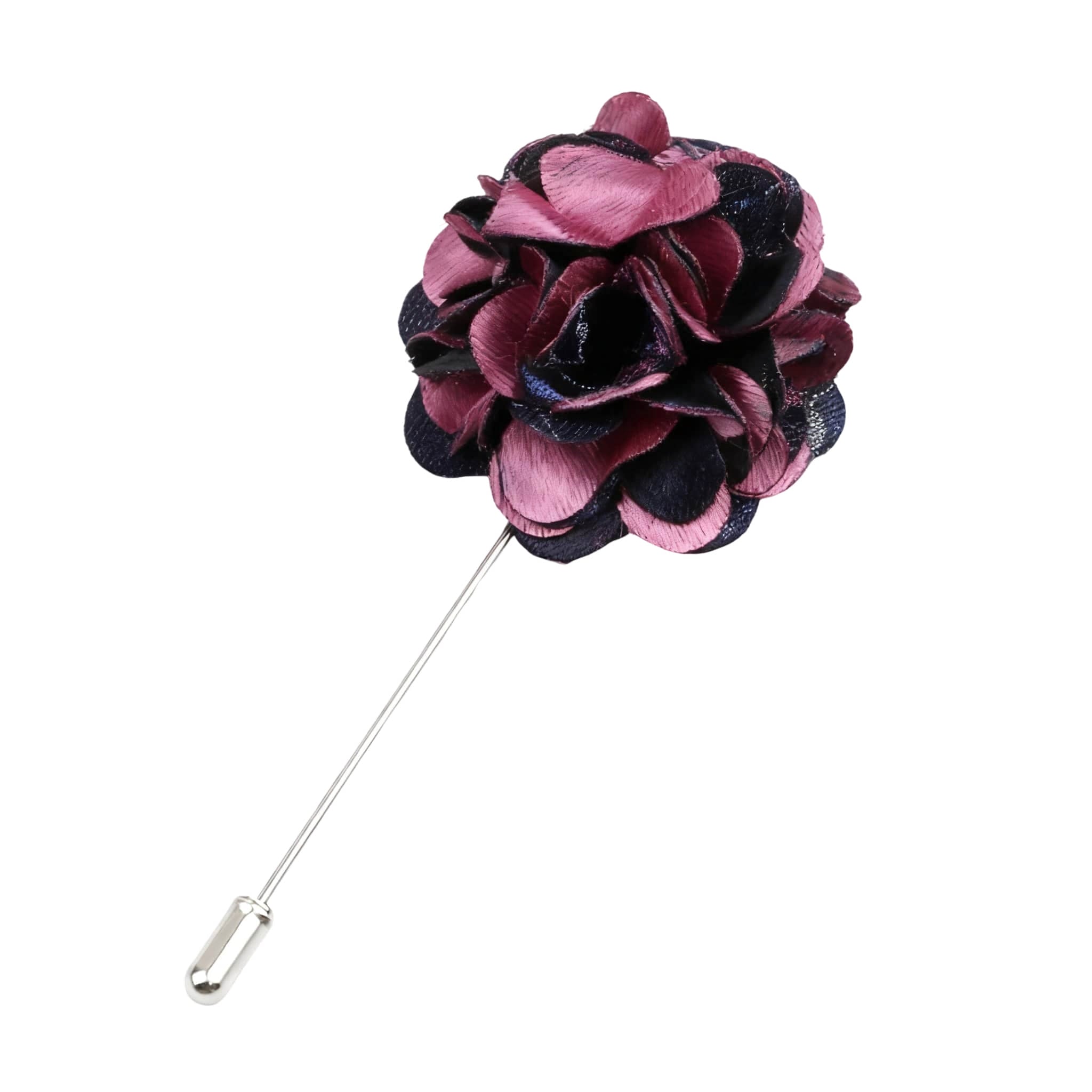 Burgundy Black Floral Lapel Pin