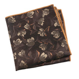 Brown Gold Floral Pocket Square