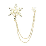 Gold Pearl Snowflake Lapel Pin