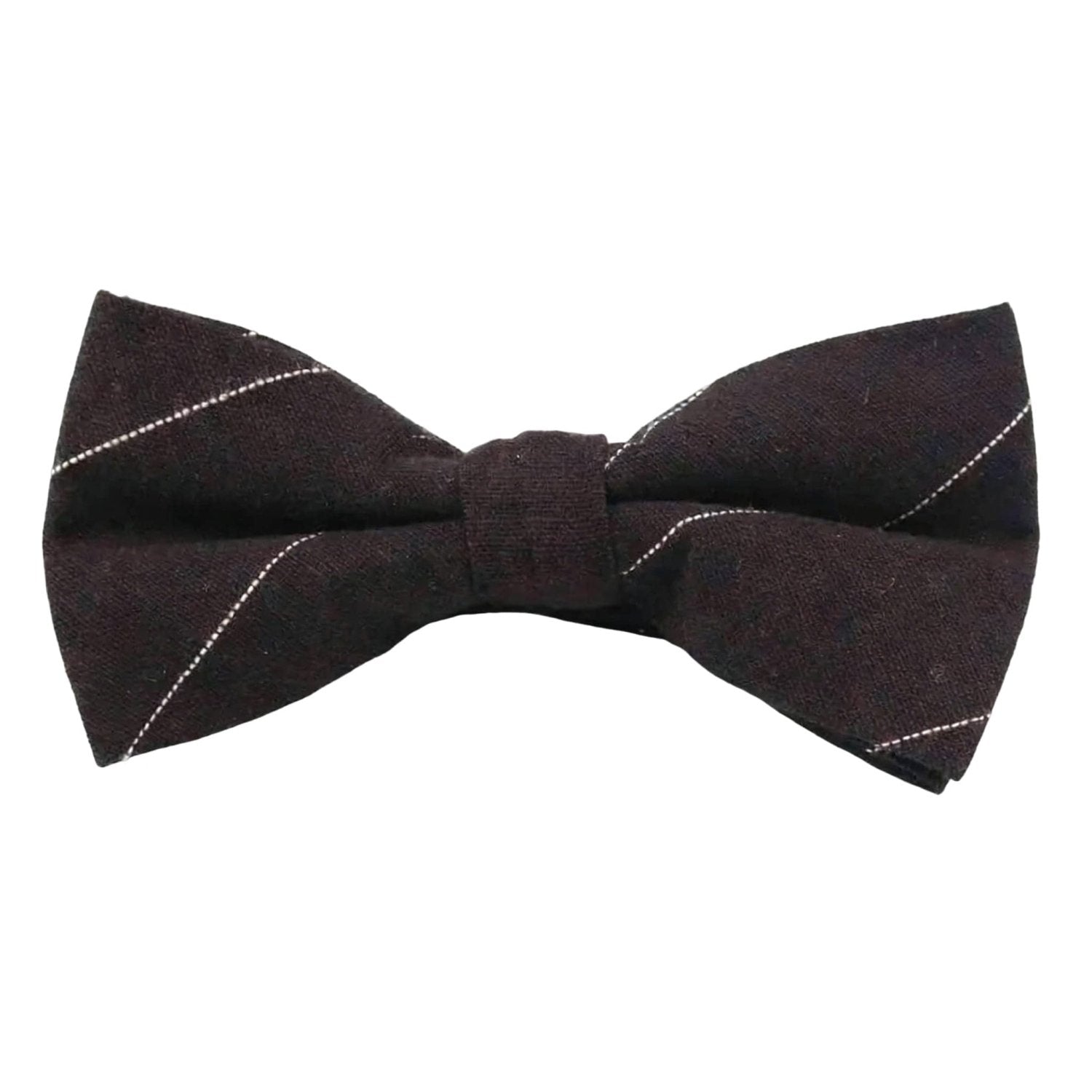 Dark Brown With White Lines Bowtie