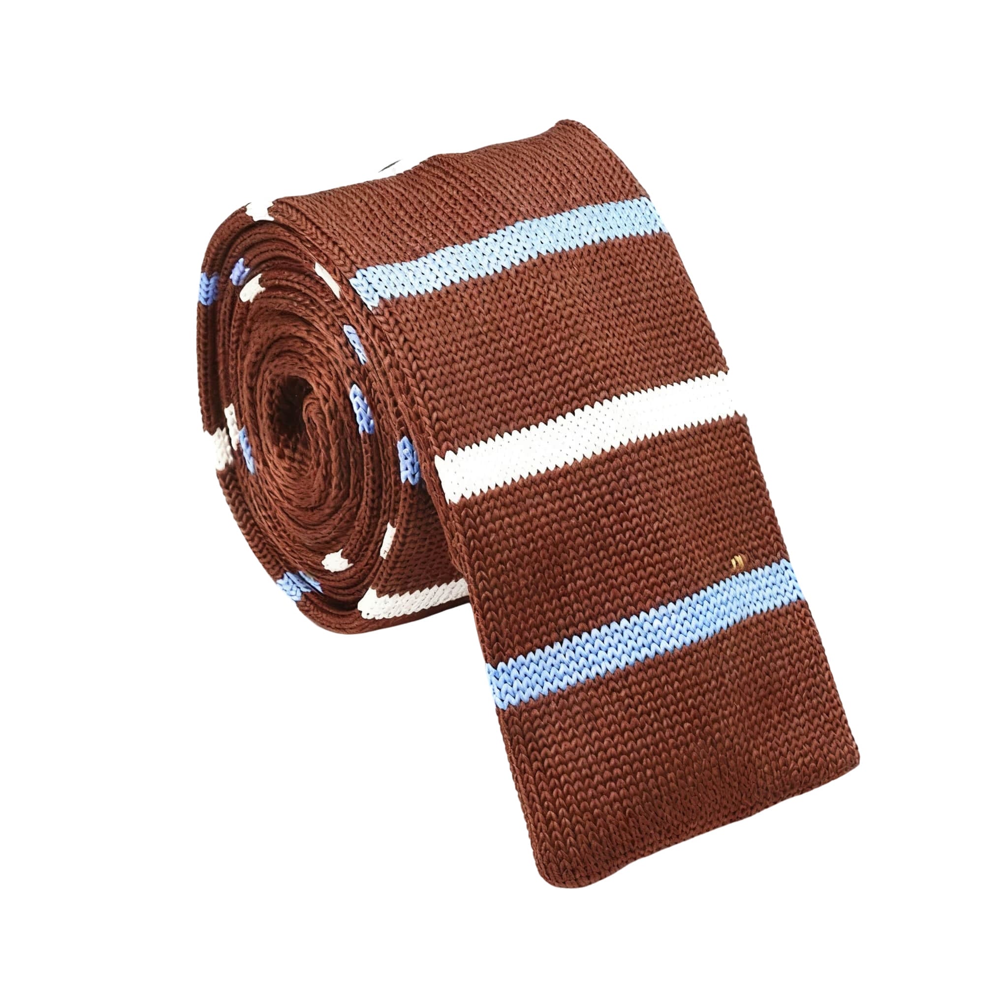 Brown Blue Striped Necktie