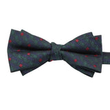 Navy Blue Red Plaid Bowtie