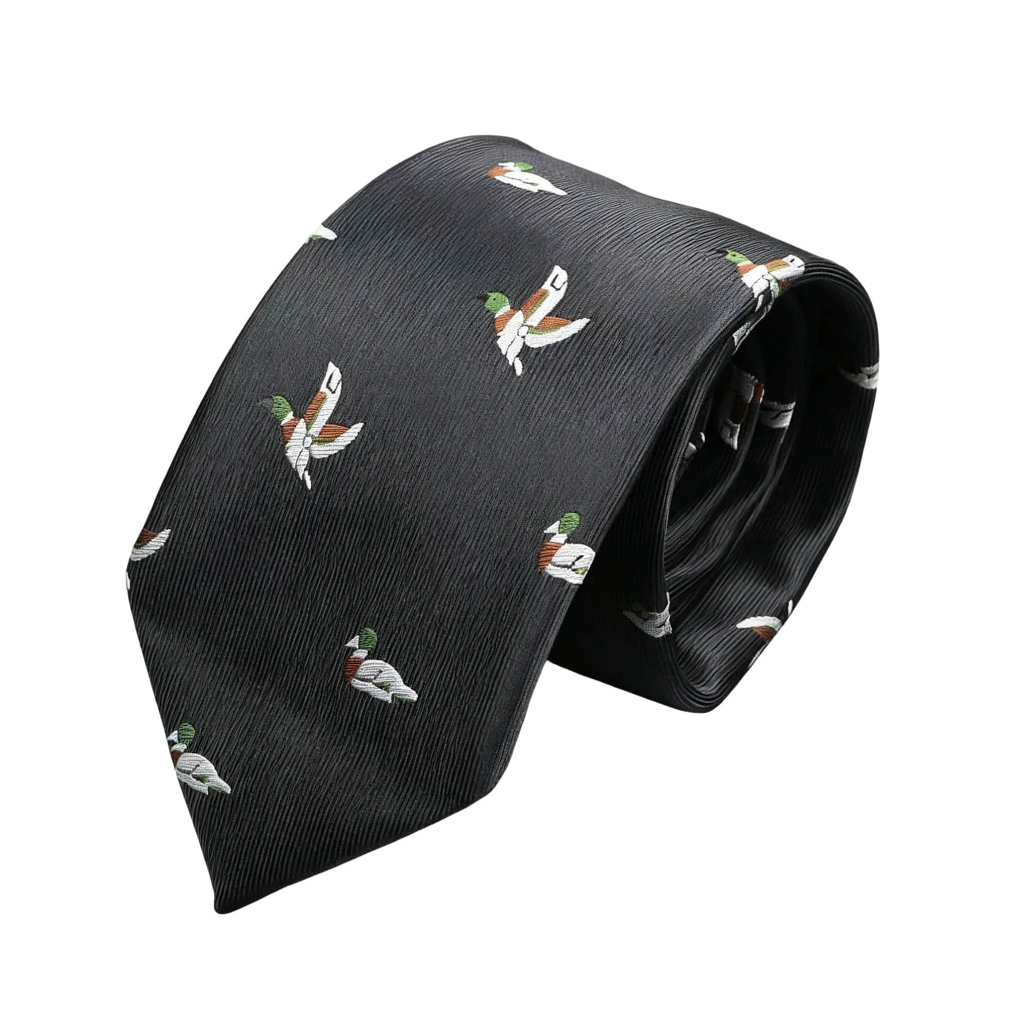 Black White Duck Necktie