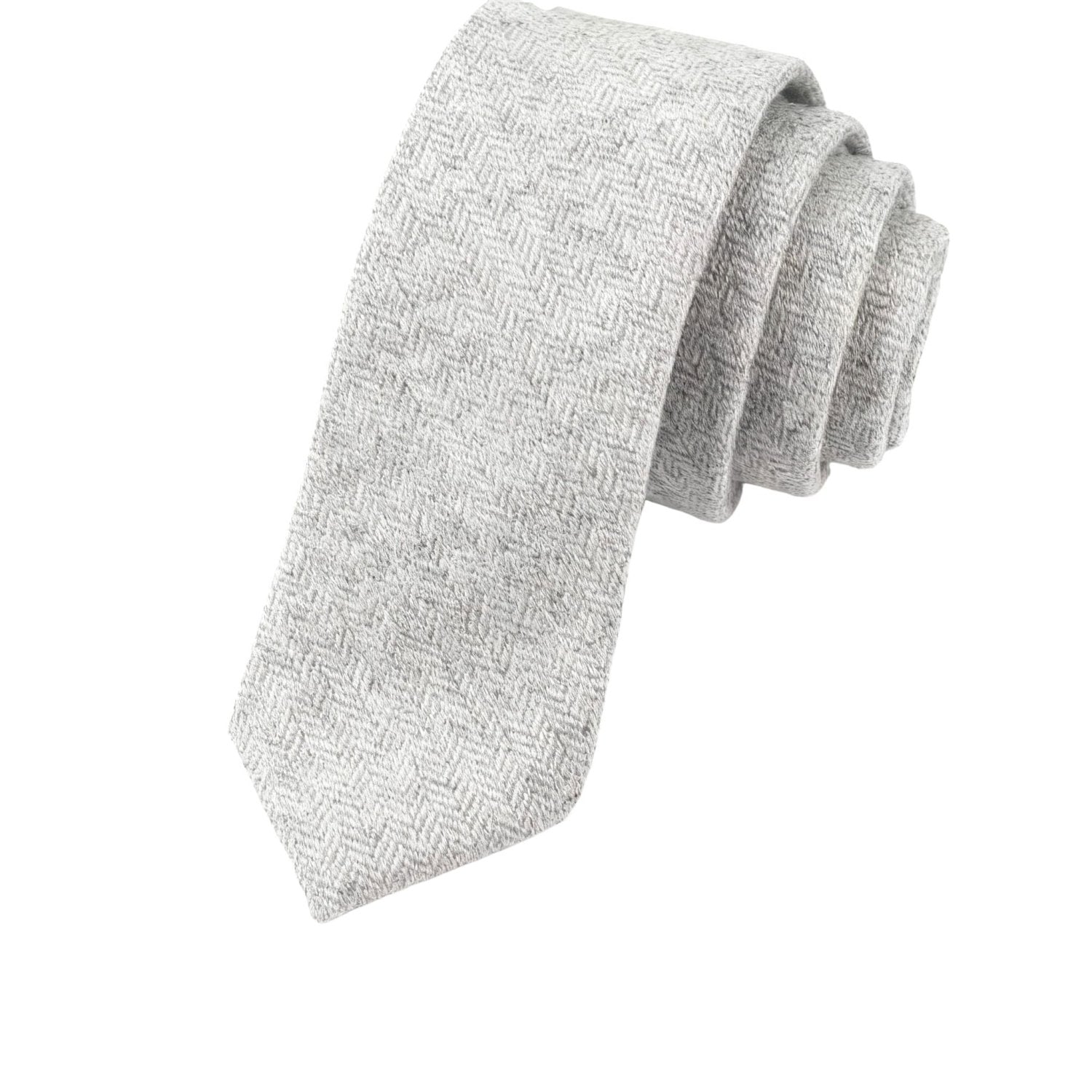 Gray With Gray Herringbone Necktie