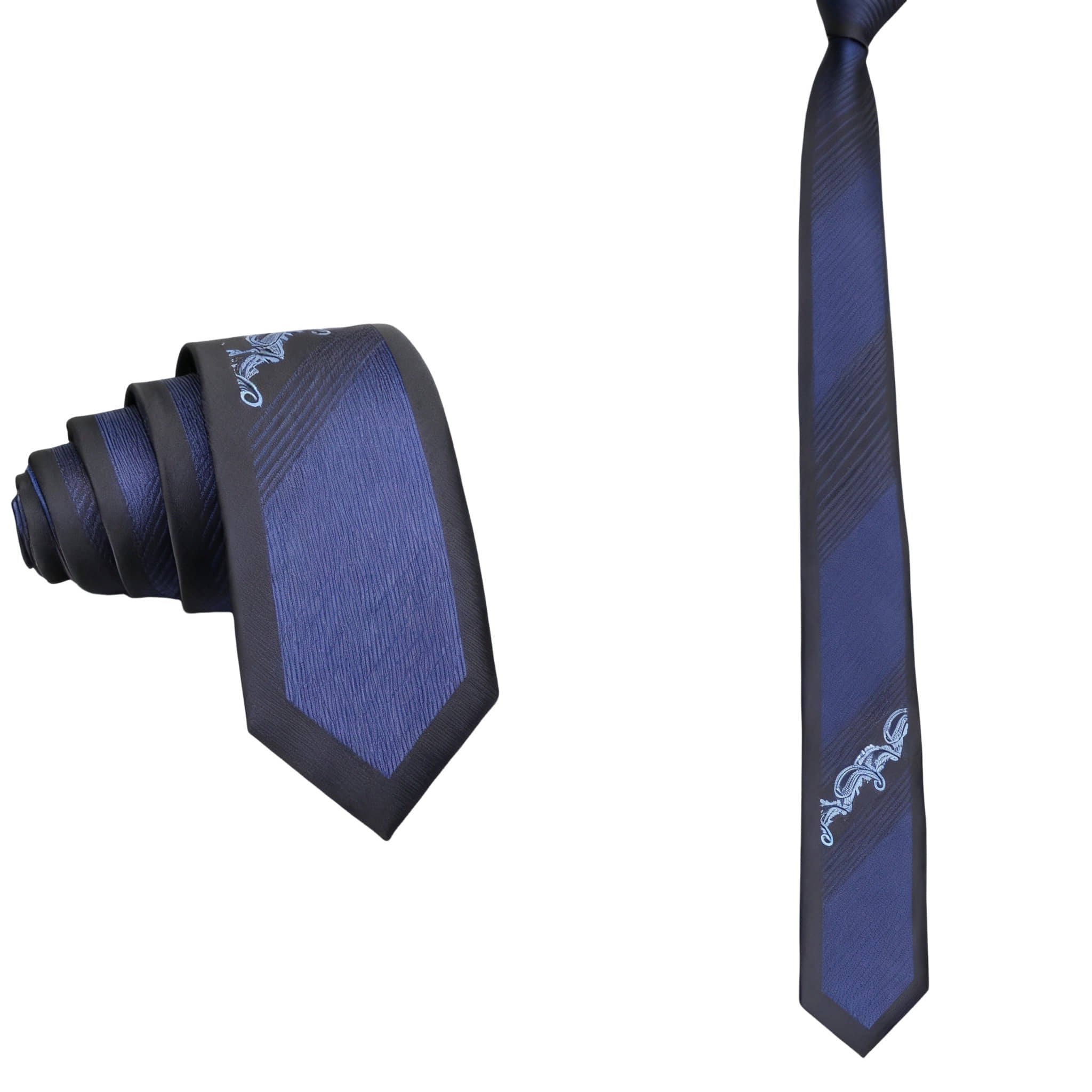 Black Blue Paisley Necktie