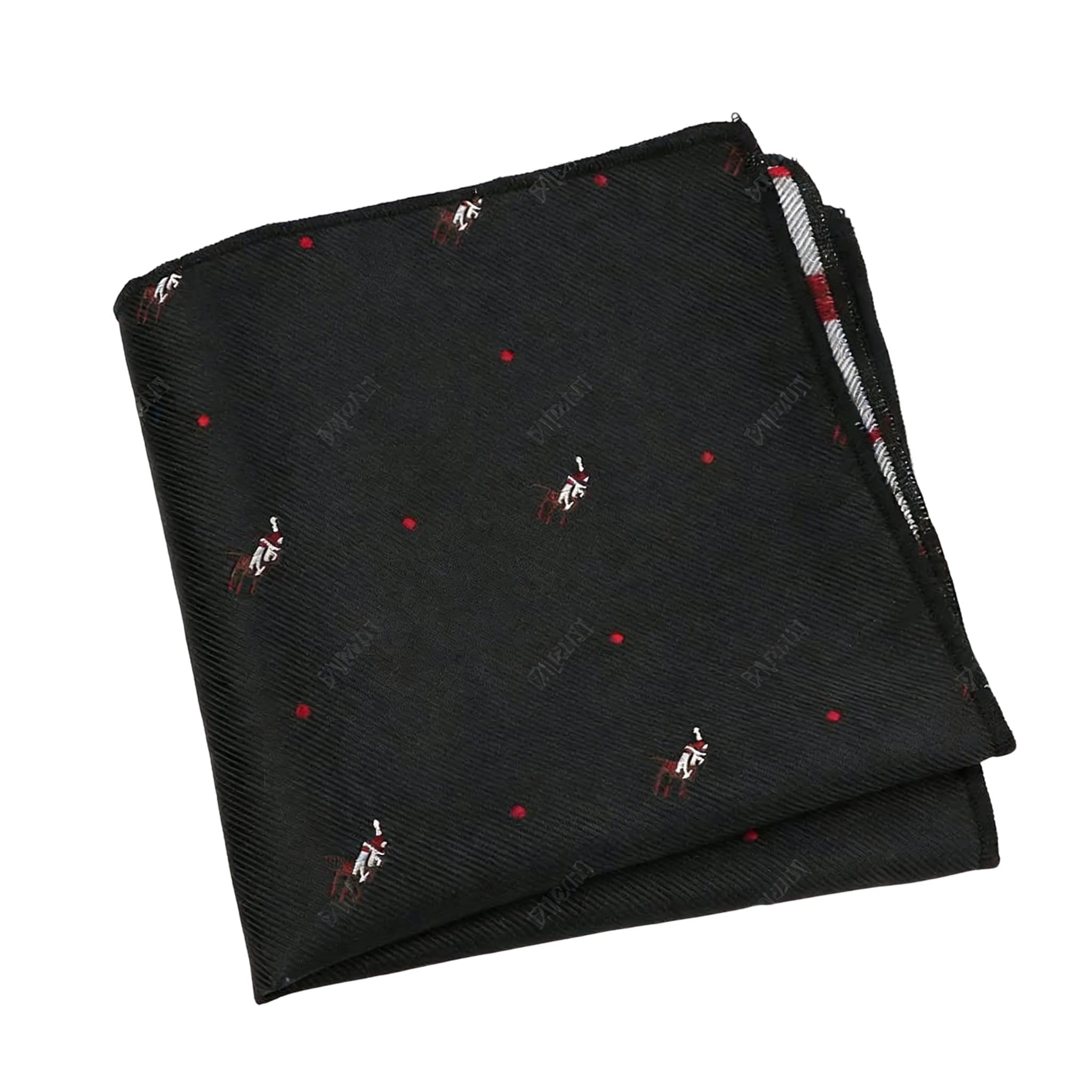 Black Red Figure Pocket Square