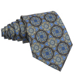 Black Blue Floral Necktie