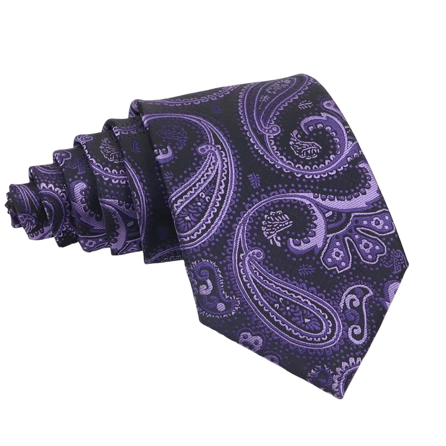 Black With Purple Paisley Necktie