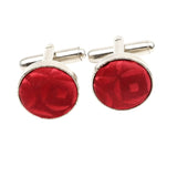 Red Red Textured Cufflink