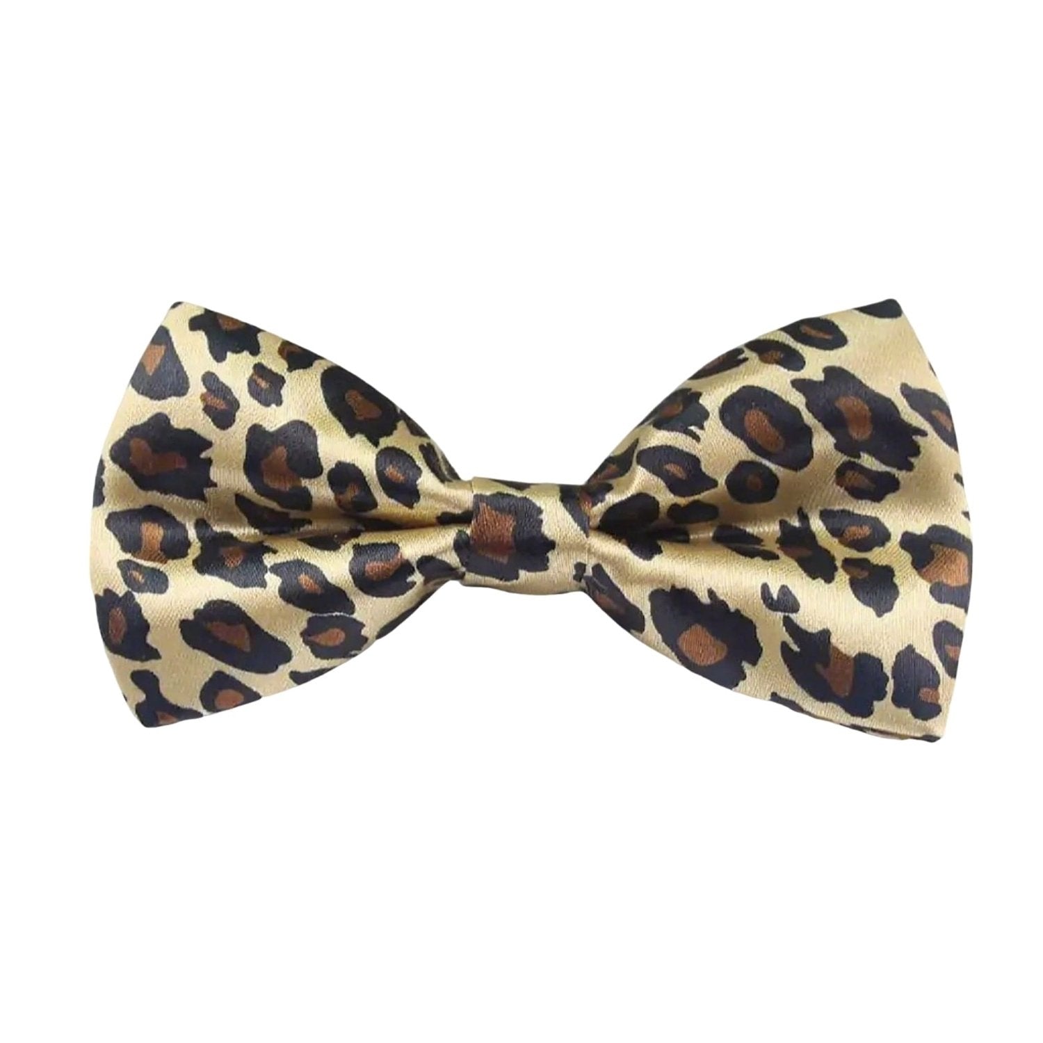 Gold with Black Leopard Print Bowtie