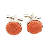Silver Orange Solid Cufflink