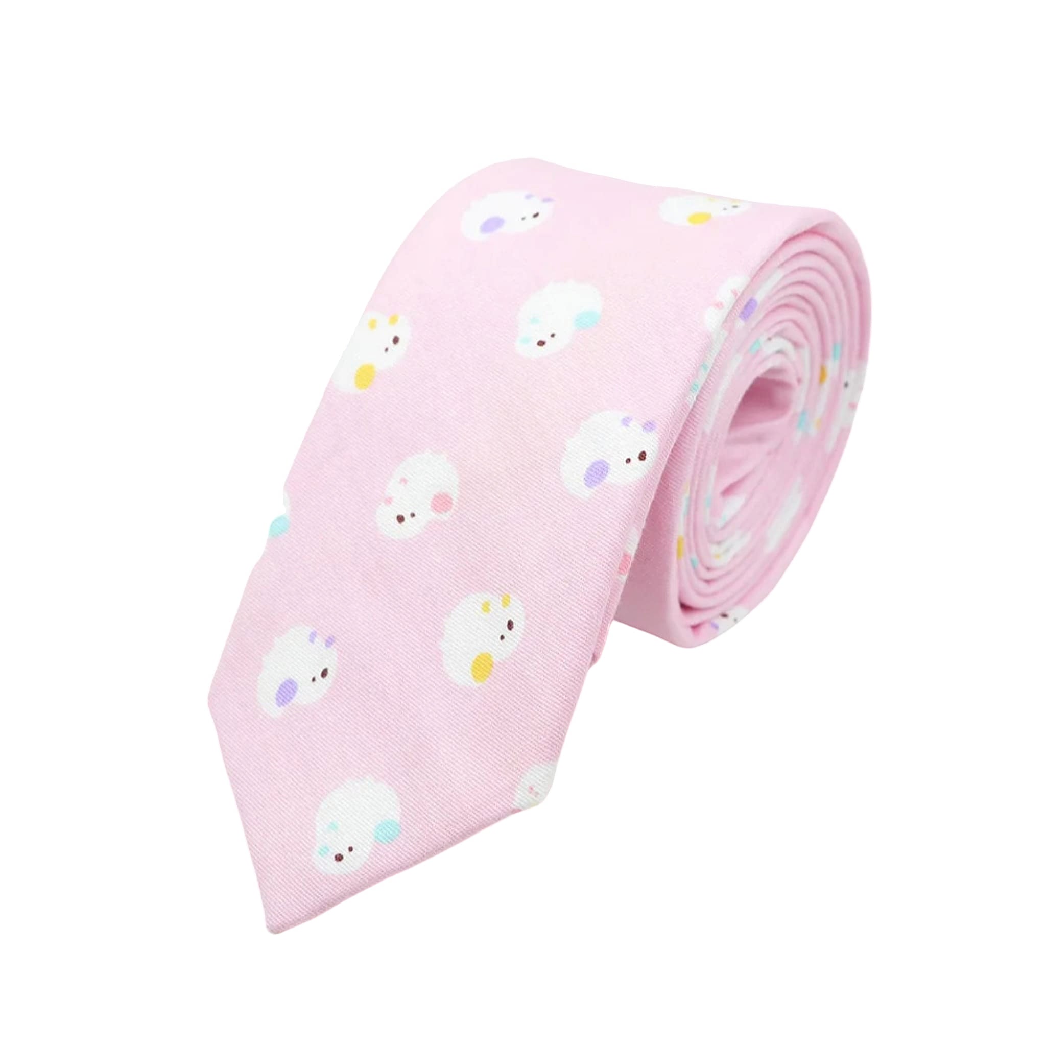 Pink White Animal Necktie
