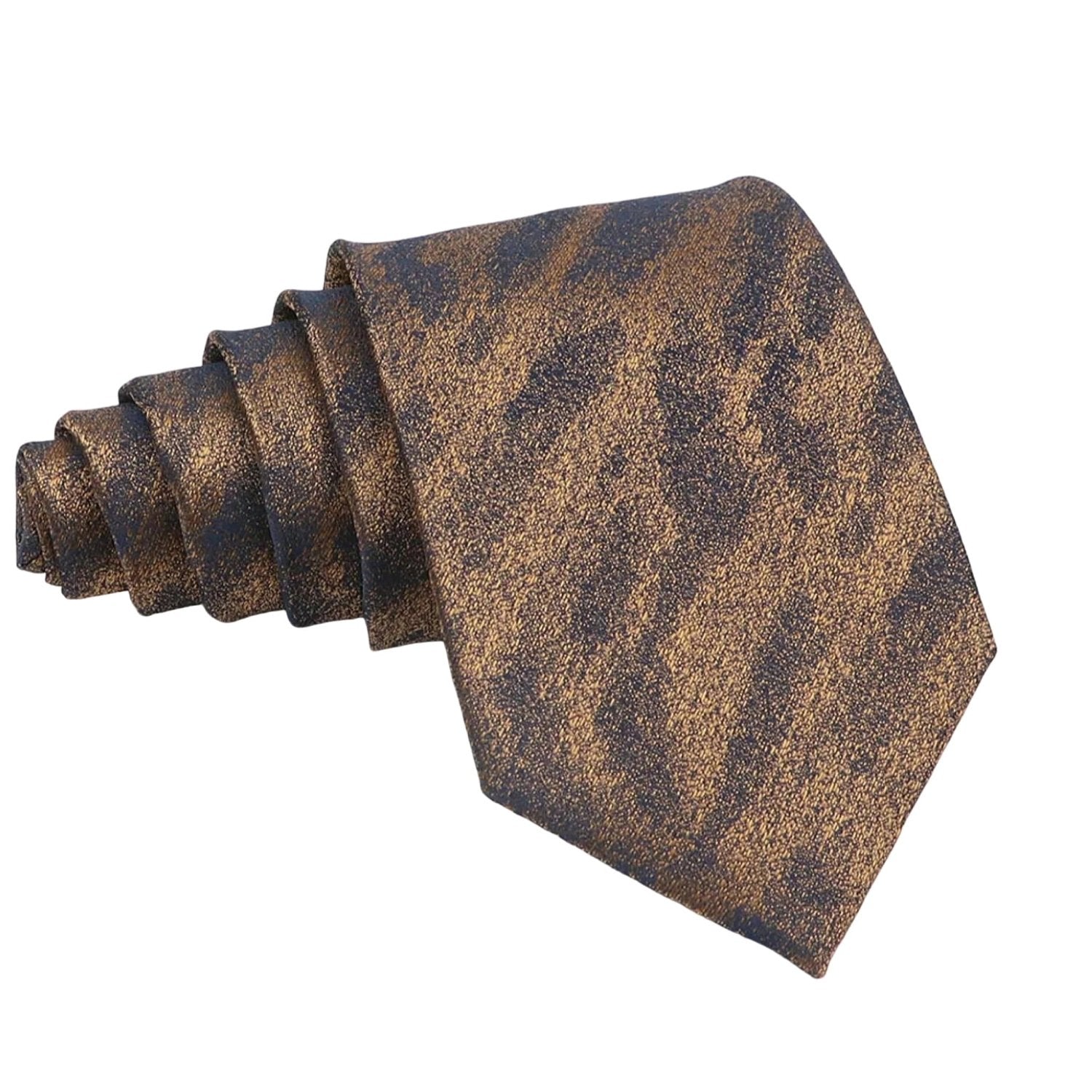 Brown with Dark Blue Textured Necktie