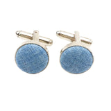Silver Blue Solid Cufflink