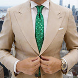 Green With Green Black White Circular Sequins Necktie