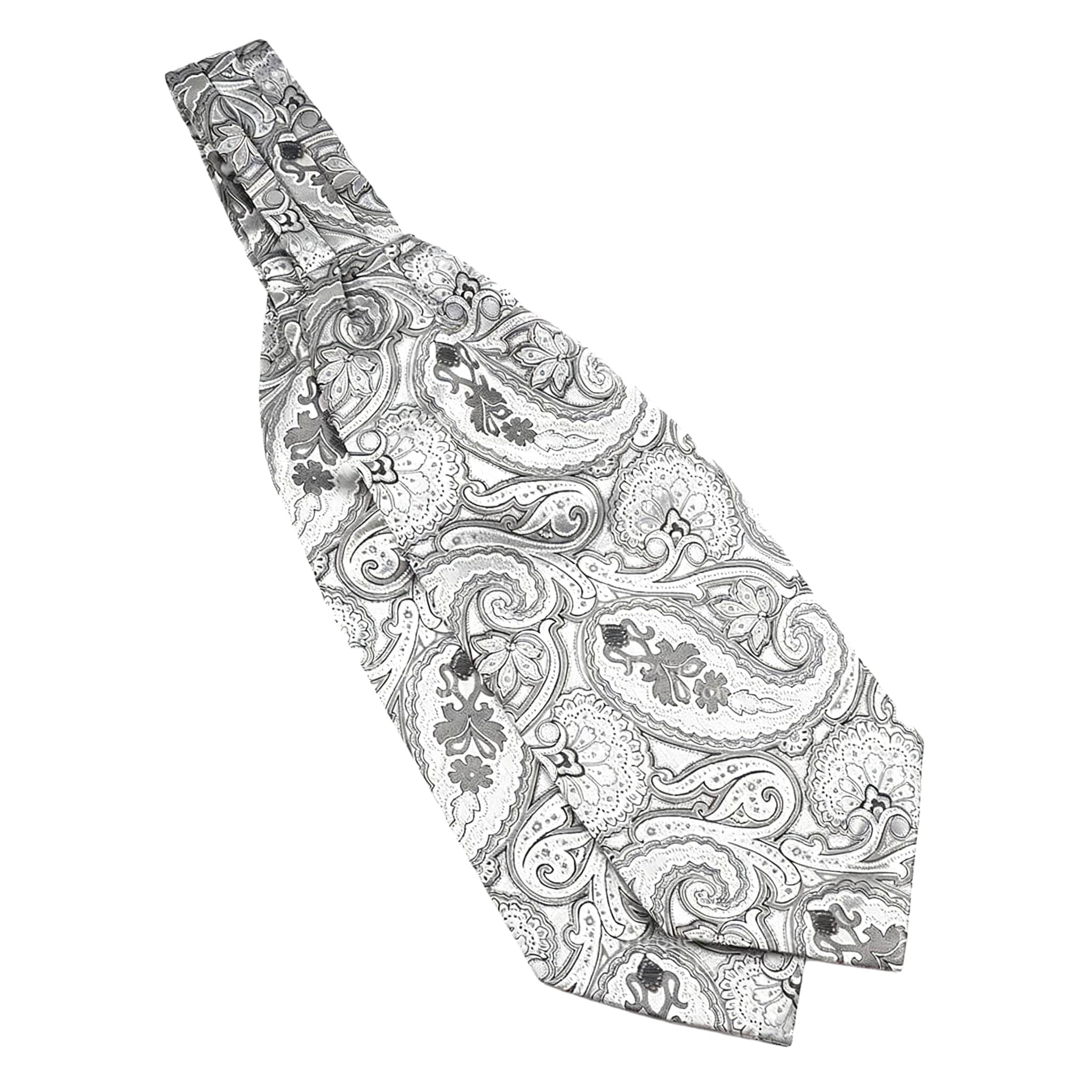 Gray White Paisley Ascot