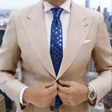 Blue With White Polka Dot Sequin Necktie