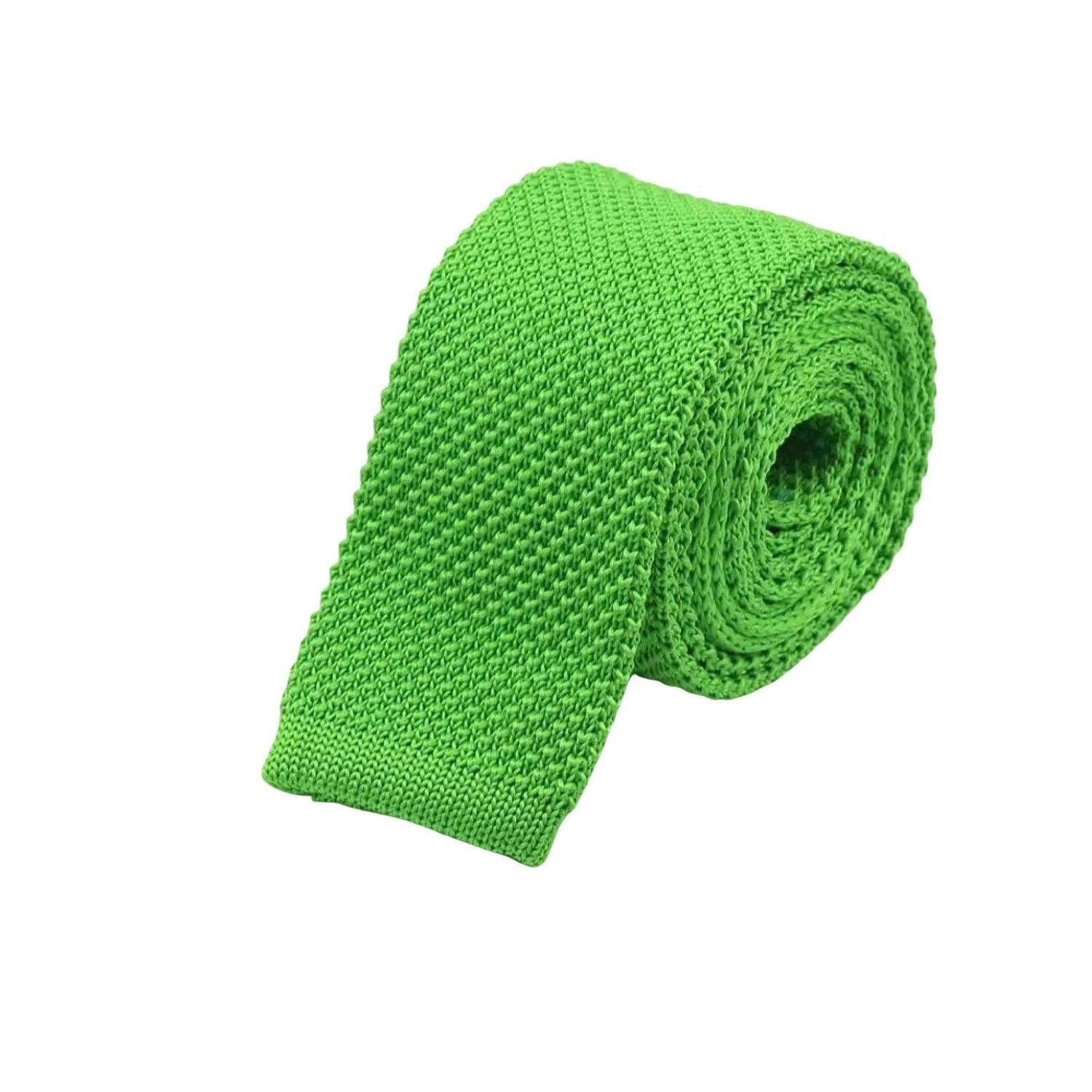 Green with Green Knitted Necktie