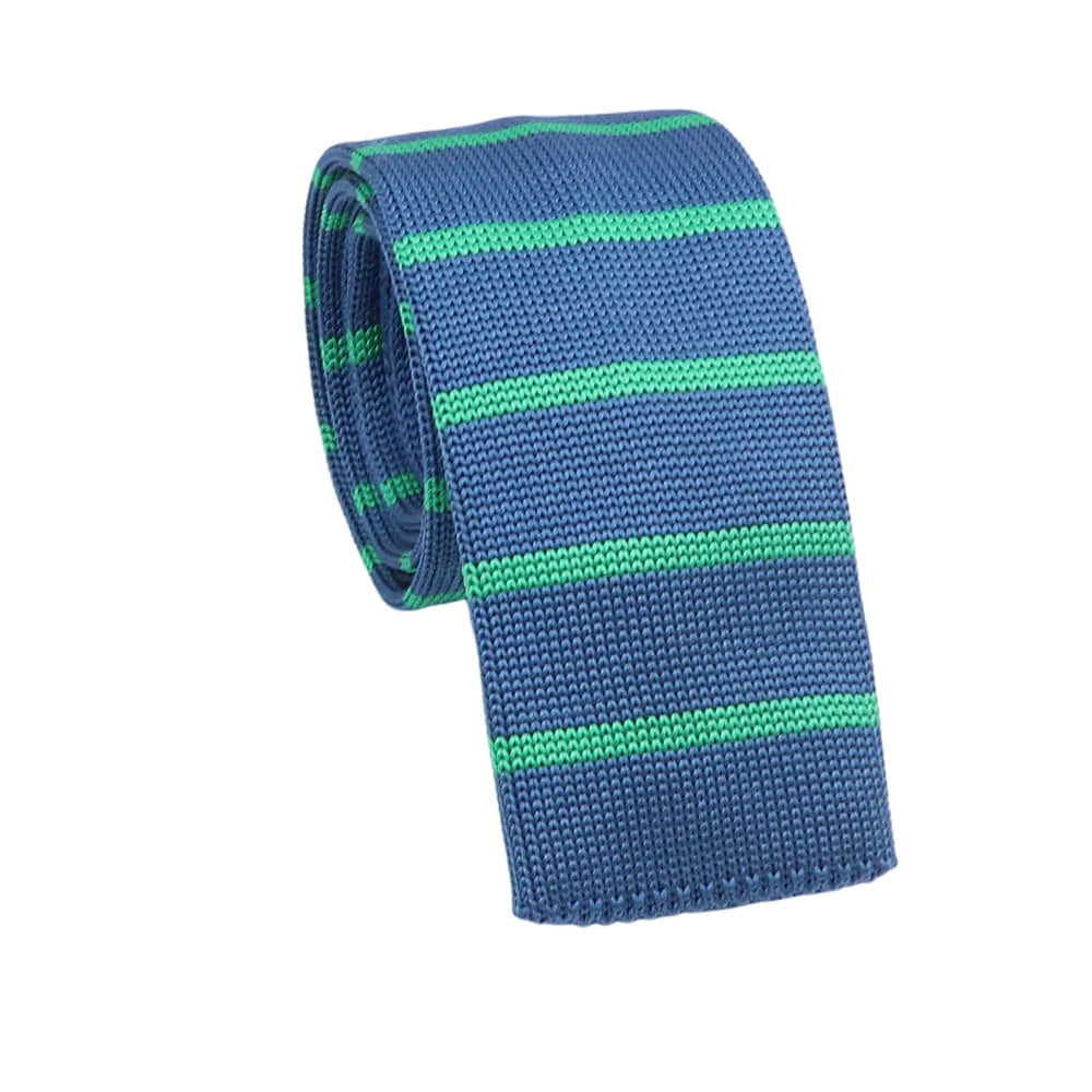 Blue Green Striped Necktie