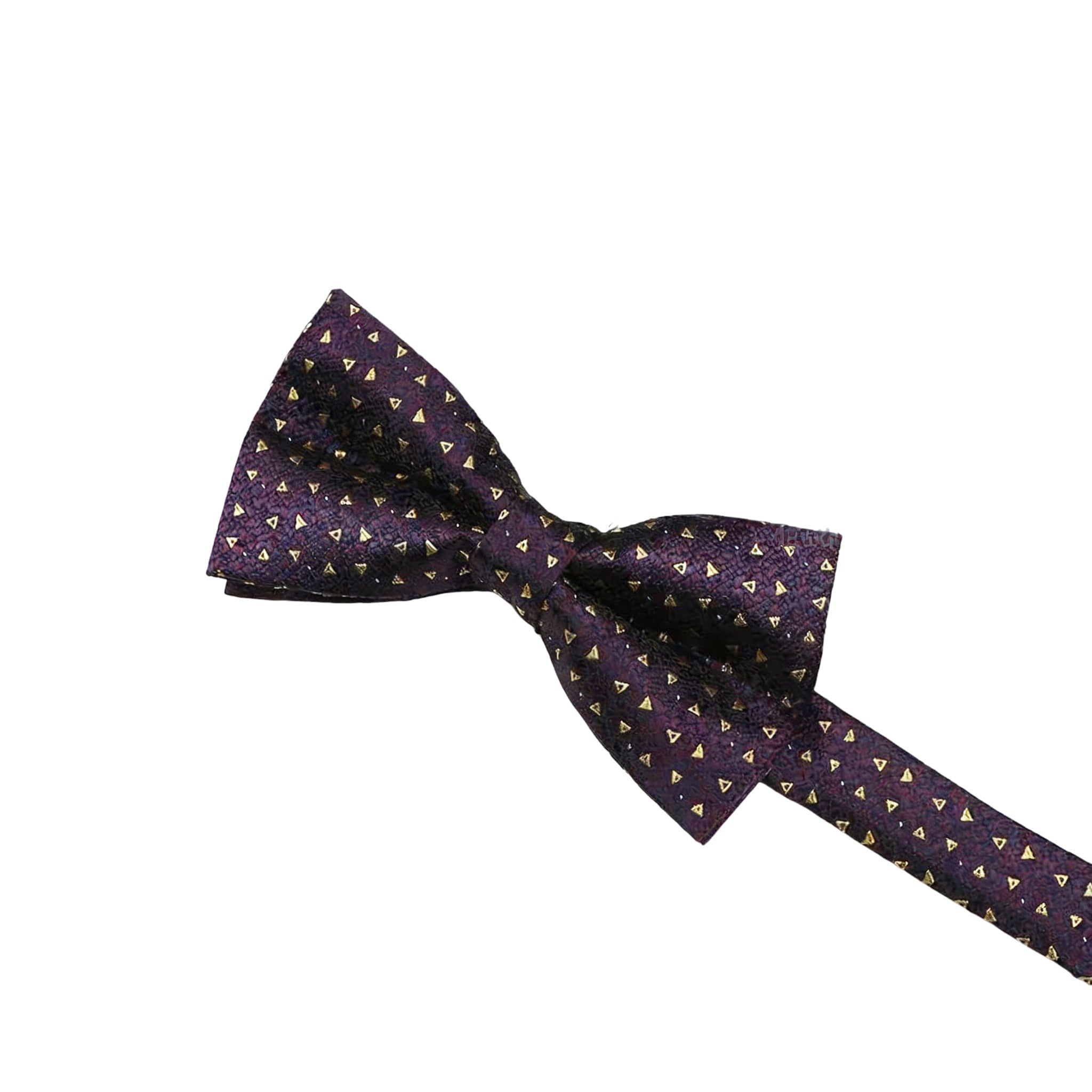 Dark Purple With Gold Triangular Bowtie
