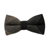Gray Black Plaid Bow Tie