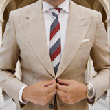 Blue With Red Striped Necktie