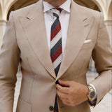 Blue With Red Striped Necktie