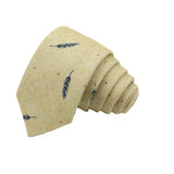 Khaki Blue Feather Necktie
