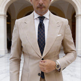 Blue With Brown Checkered Necktie