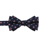 Navy Blue Red Floral Bowtie