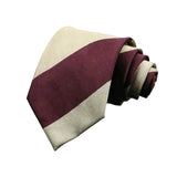 Beige Burgundy Striped Necktie