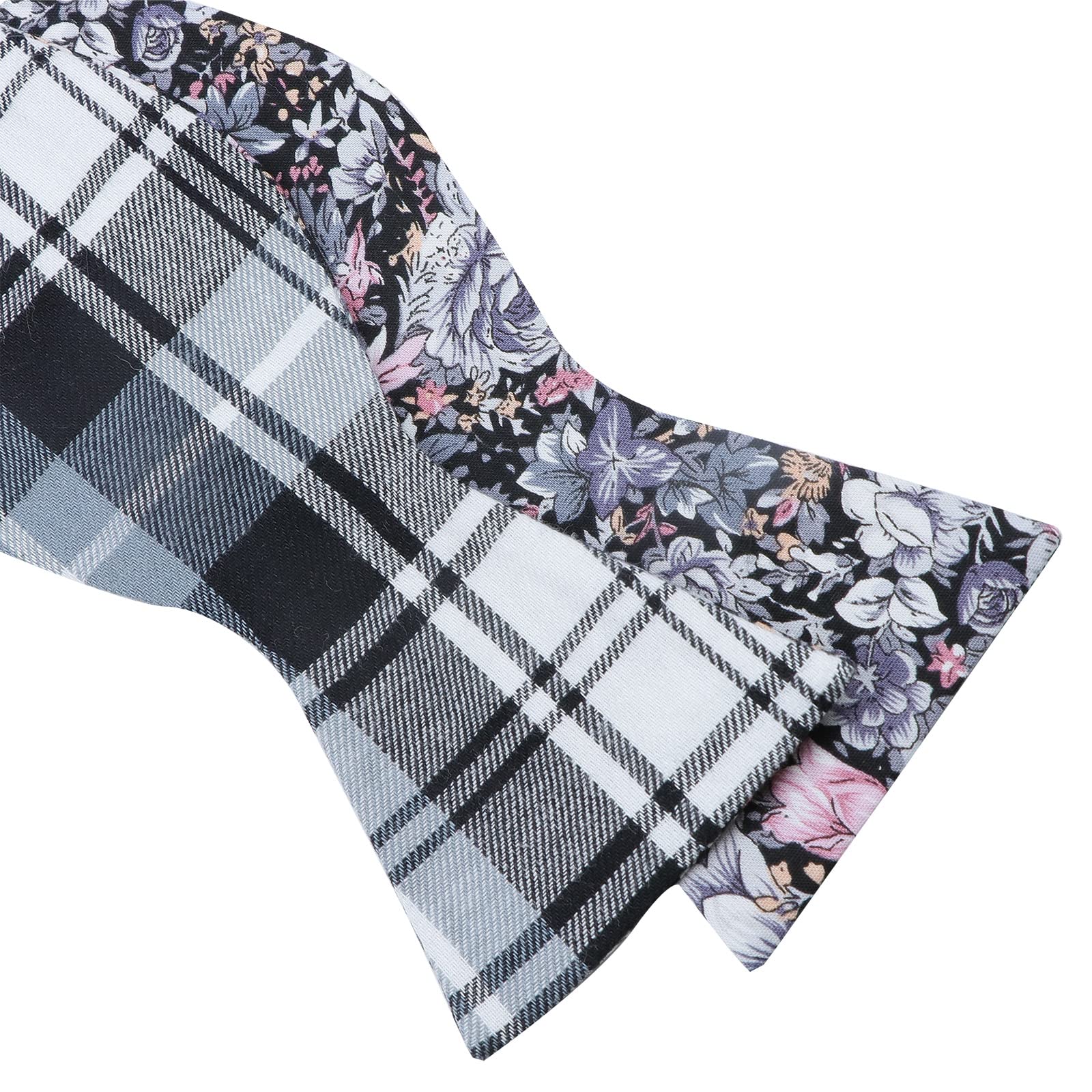 Black Base Floral Cotton Hand‑Tied Men's Bow Tie