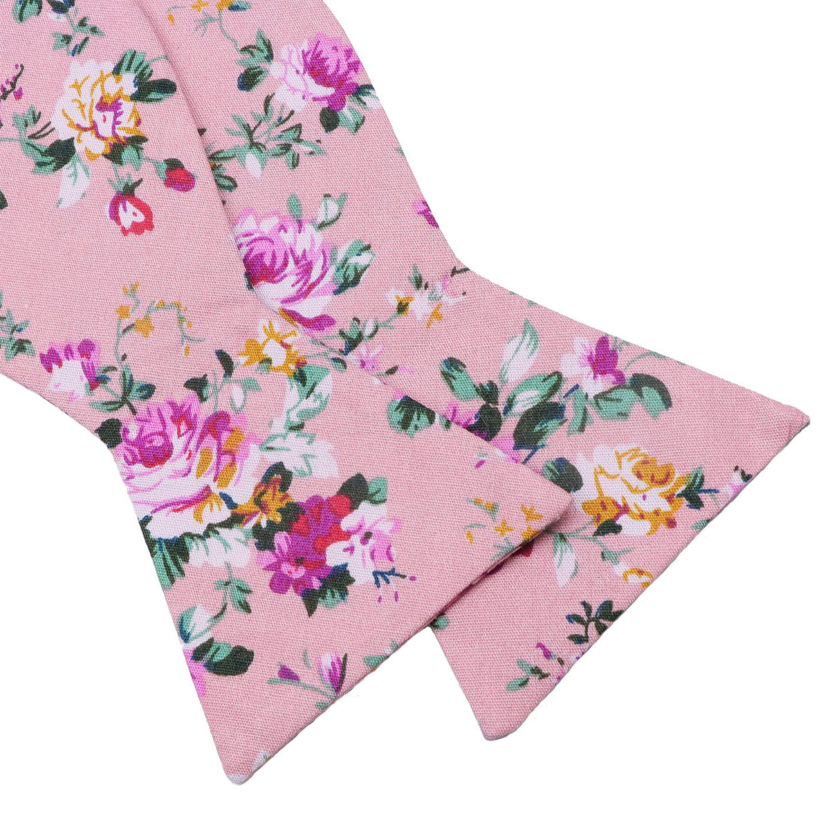 Pink Floral Cotton Hand‑Tied Men's Bow Tie