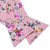 Pink Floral Cotton Hand‑Tied Men's Bow Tie