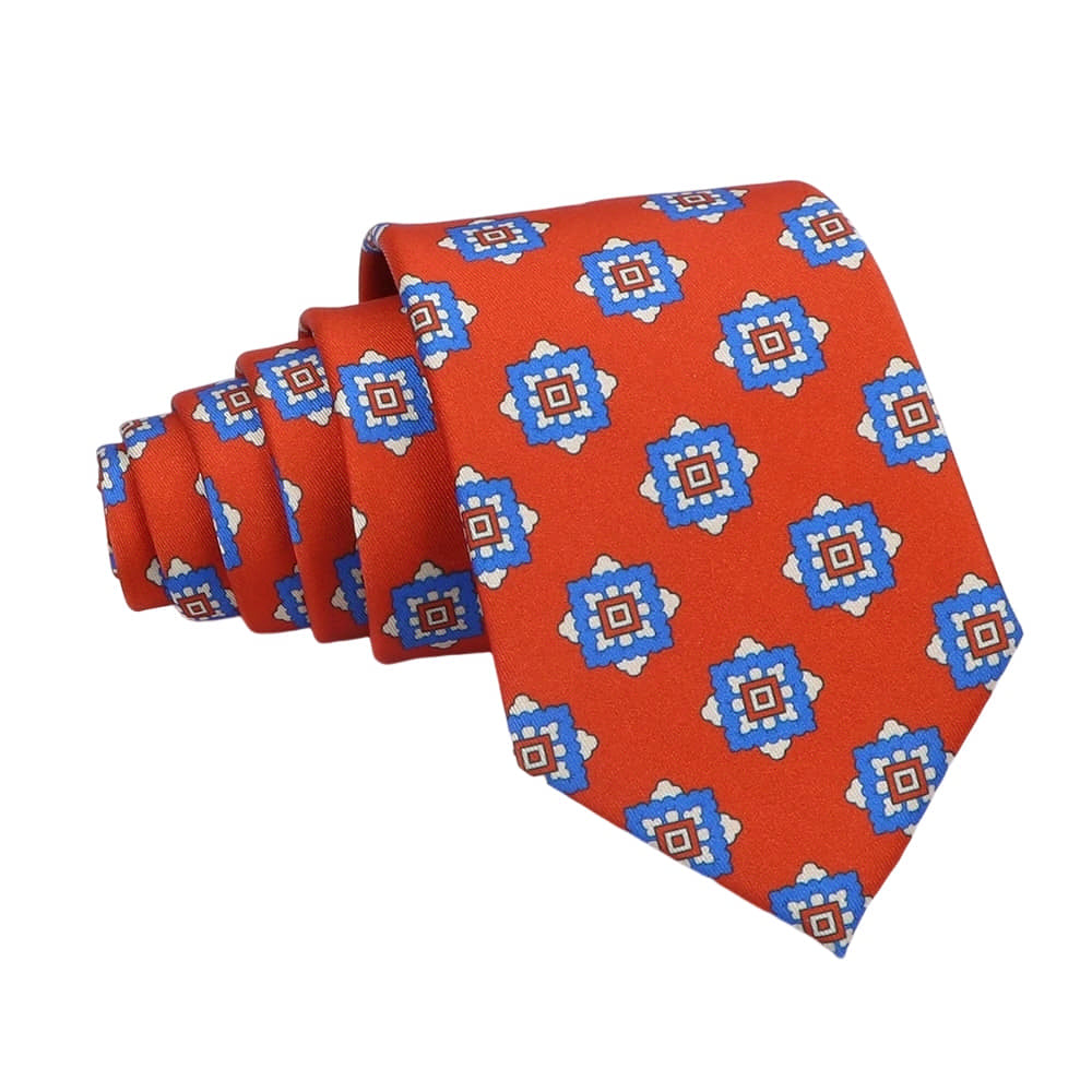 Red Blue Geometric Necktie