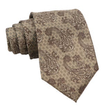 Khaki Brown Paisley Necktie