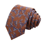Brown Blue Floral Necktie